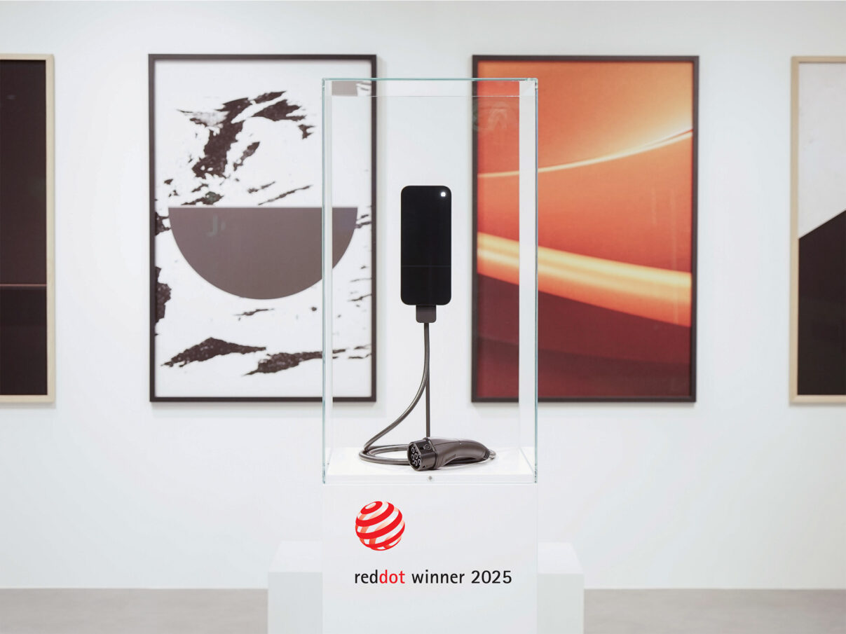 amina S (displayed at an EV exhibition) – Red Dot Design Award winner 2025, sharing its award winning design with amina C.